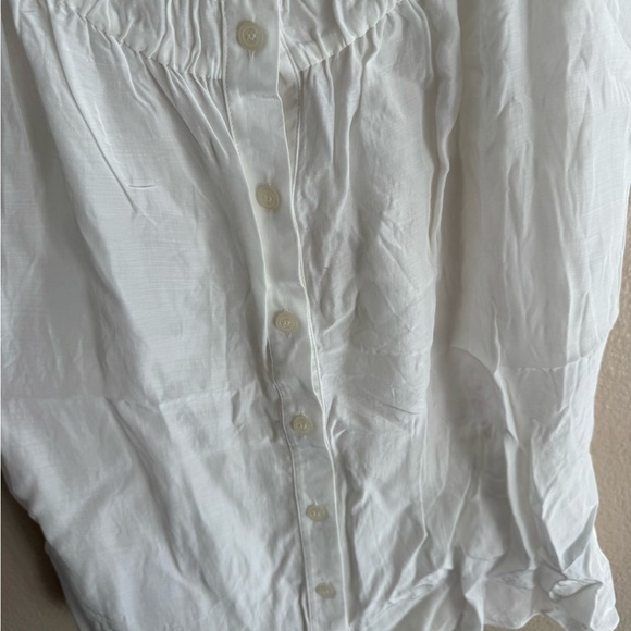 Vintage The Limited Size Small ruched peasant fitted white blouse - size small - Picture 4 of 5